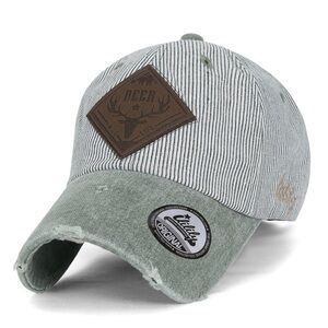 Deer Wild Life Gray and Green Baseball Cap